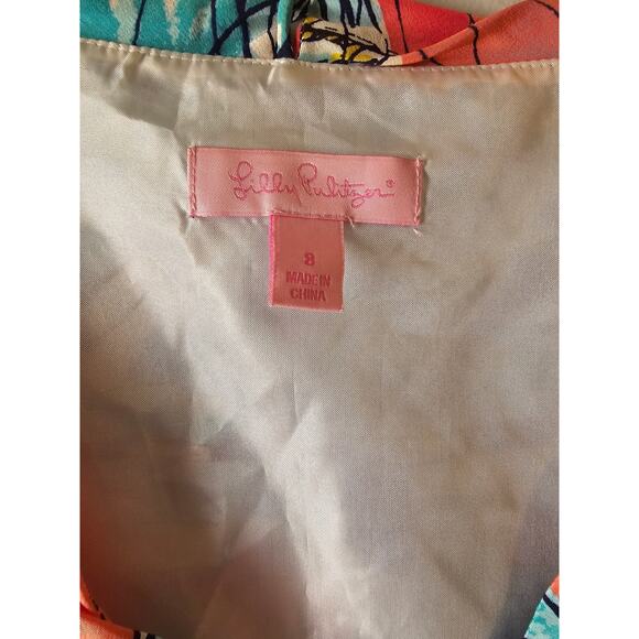 LILY PULITZER Dress Women's 8 Silk X Marks the Spot Connie Mini Cruise Spring - Picture 5 of 8
